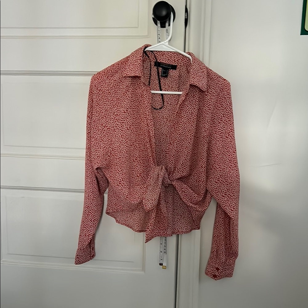 Women's Red Patterned Top
